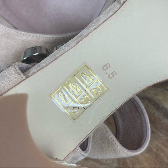 Jeffrey Campbell l 6.5 Boleyn Suede Rhinestone Jewel Buckle Block Heeled Sandals - Picture 6 of 8